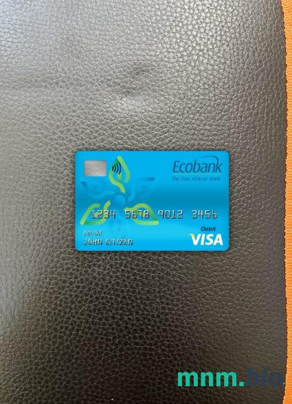 Cameroon Ecobank bank visa obciążyć card wygląd fotograficzny skan PSD + zdjęcie